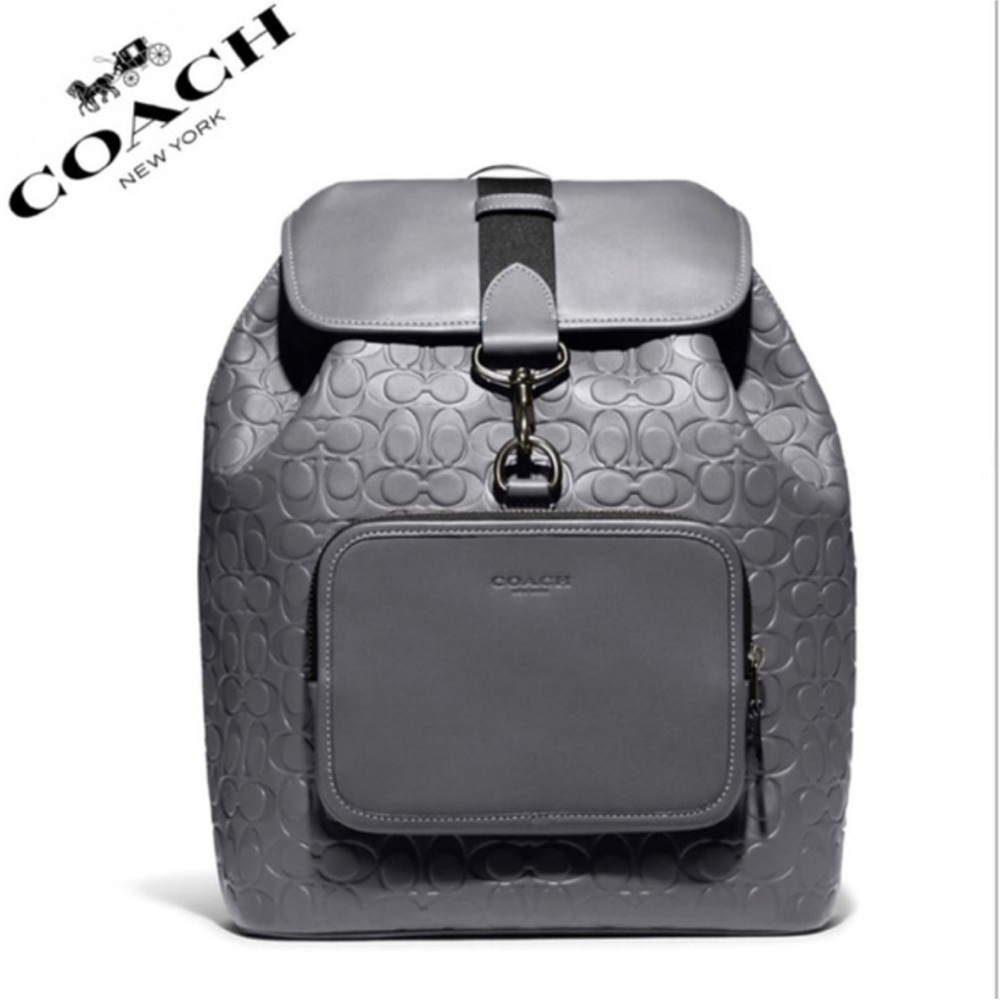 COACH SULLIVAN LEATHER BACKPACK IN SIGNATURE GREY LEATHER